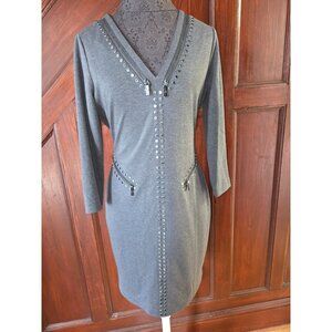 Karl Lagerfeld Paris Studded Gray Dress Size 8